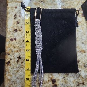 Rhinestone Tassel Keychain Charm - Silver Sparkle